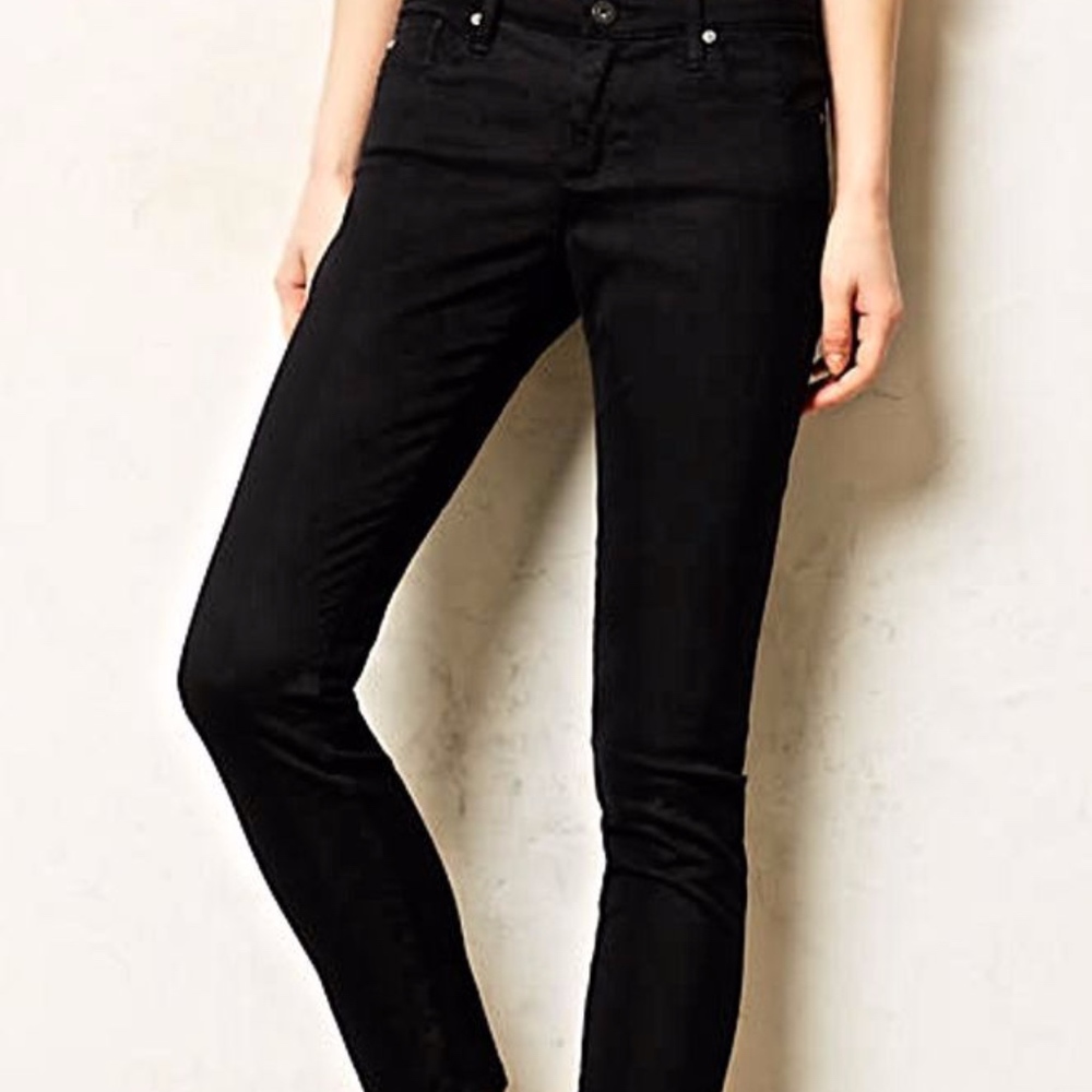 Sale! AG Black Sateen Stevie Ankle Jeans